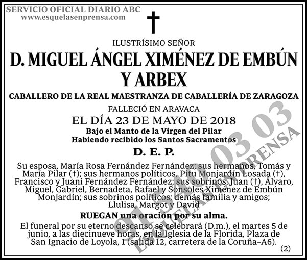 Miguel Ángel Ximénez de Embun y Arbex